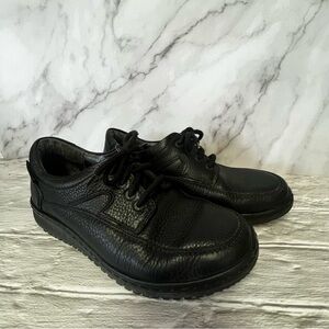 Mephisto Black Pebbled Leather Casual Walking Sneakers Shoes